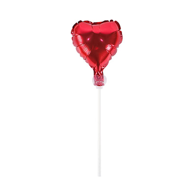 5PCS Red Heart Foil Balloons with Sticks