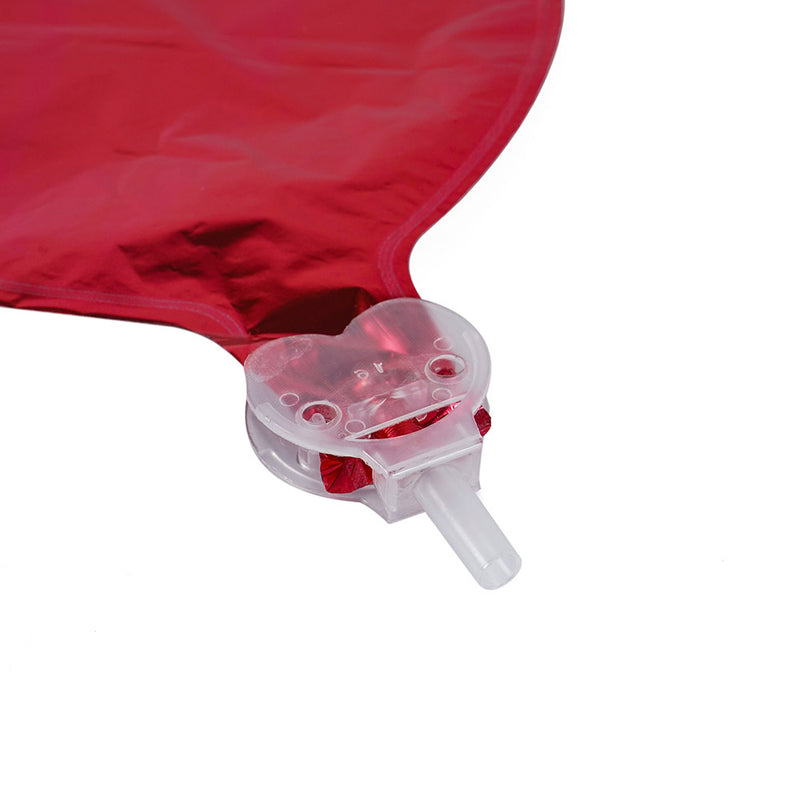 5PCS Red Heart Foil Balloons with Sticks