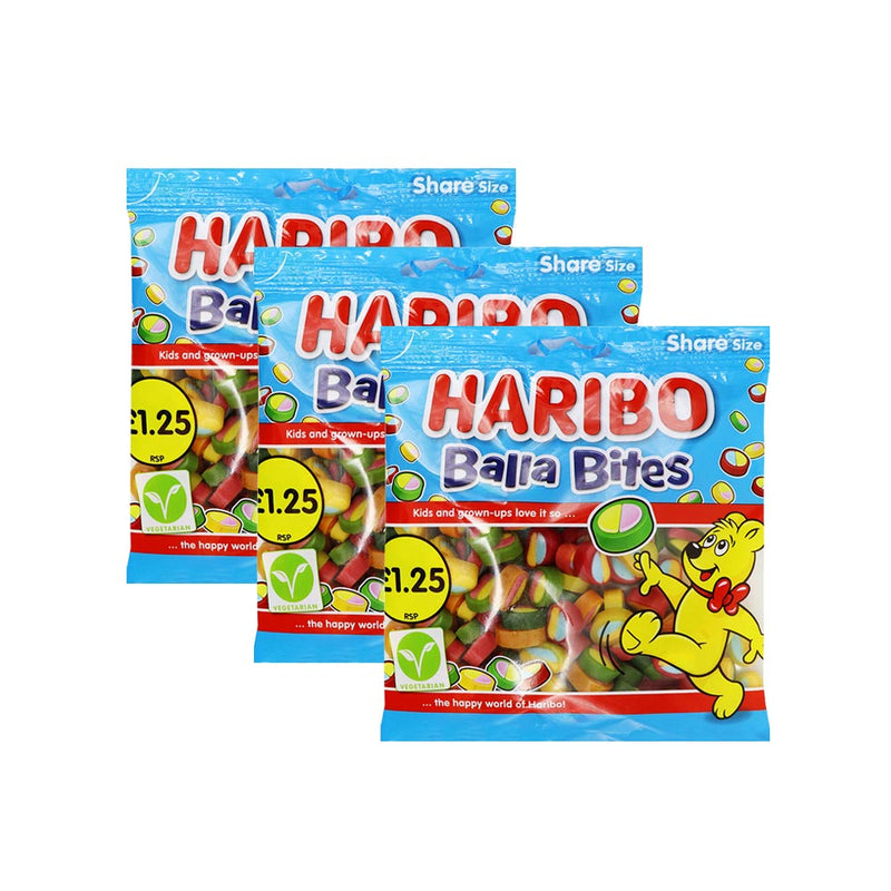 Haribo Balla Bites Sweets Bag 140g x 3Pack