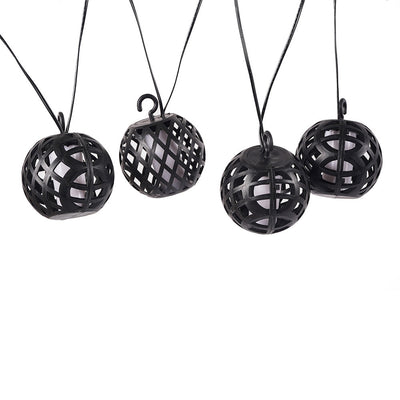 8PC LED Solar Rattan Ball Flame Effect String Lights Warm White