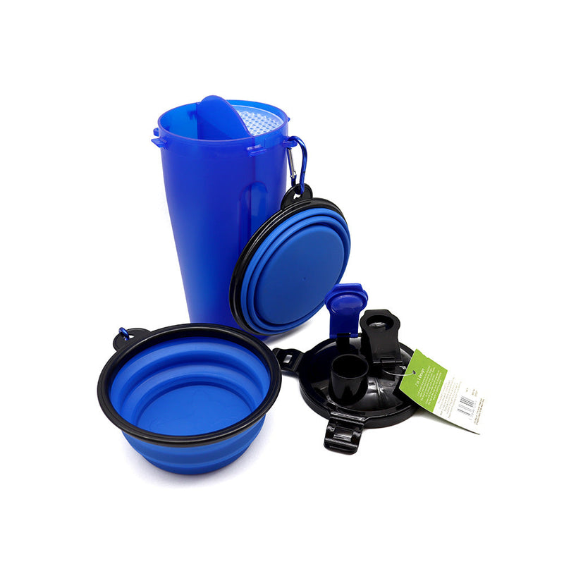 2 In 1 Pet Travel Water Bottle With Foldable Bowl