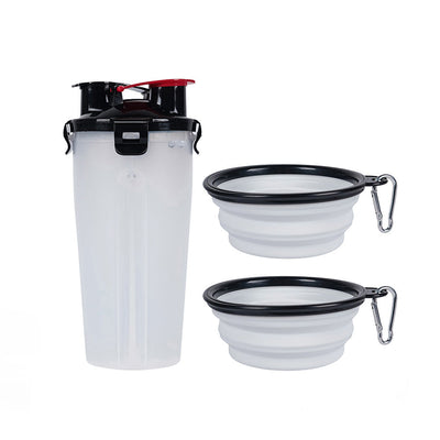 2 In 1 Pet Travel Water Bottle With Foldable Bowl