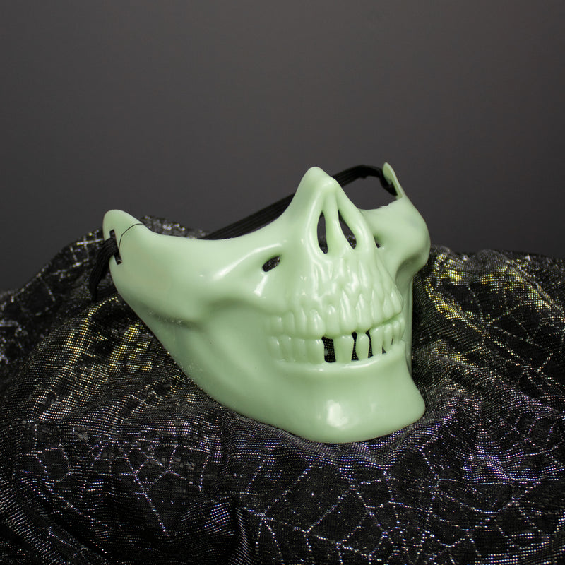 Glow-In-The Dark Half Skull Mask
