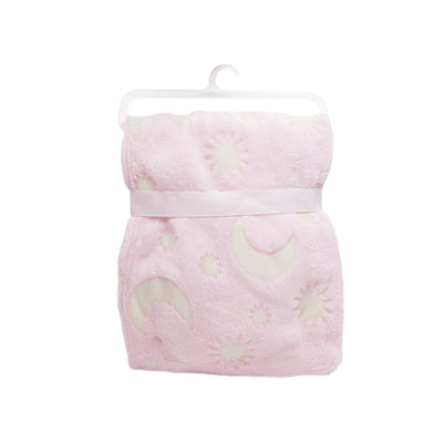 First Steps Glow In The Dark Baby Blanket Pink 70x90cm