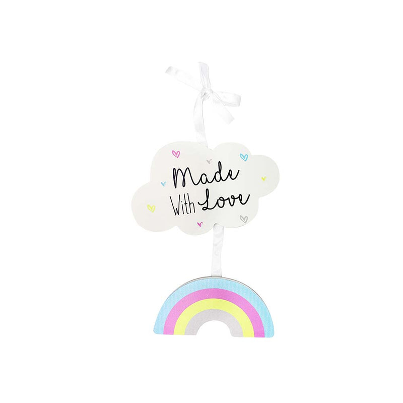 Hugs & Kisses Wooden Hanging Sign 23x13CM