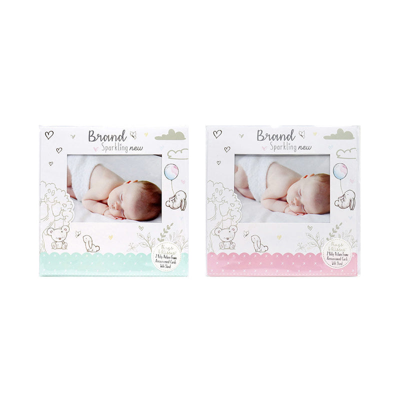 Hugs & Kisses Baby Announcement Card 2Pack