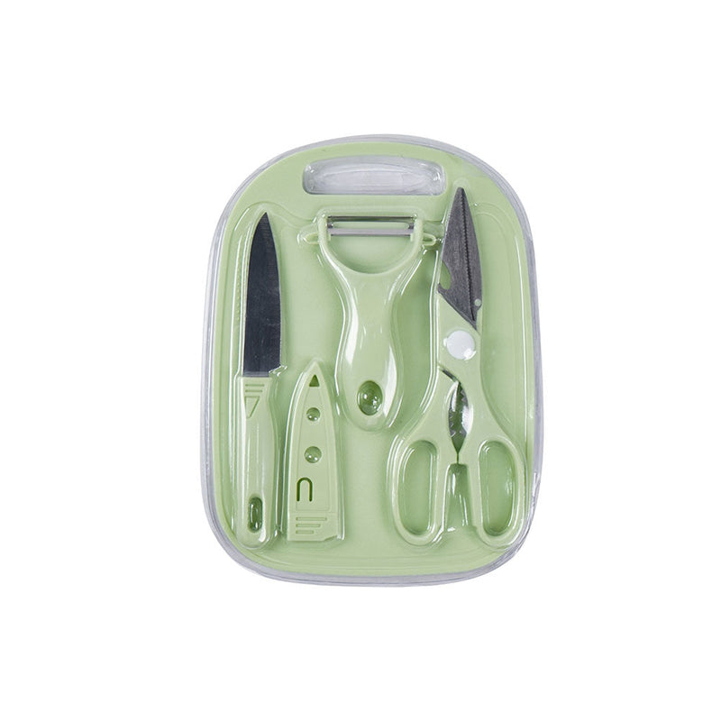 Chopping Board Set with Knife, Scissors, Peeler Set of 4