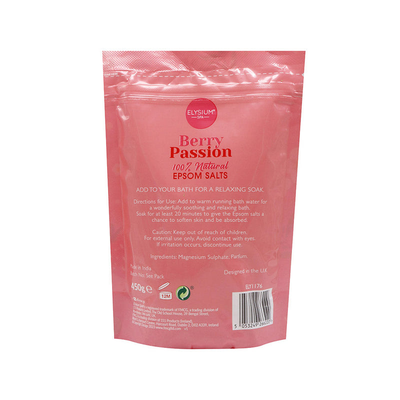 Elysium Spa Epsom Bath Salts Berry Passion 450g