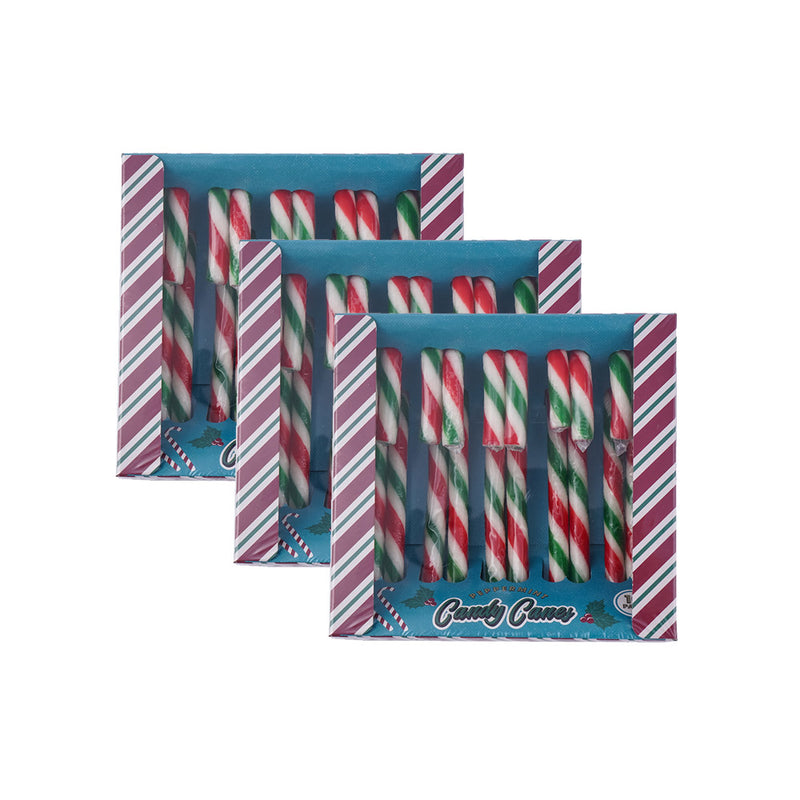 Peppermint Flavour Red & Green Candy Canes 10x12g x 3Pack