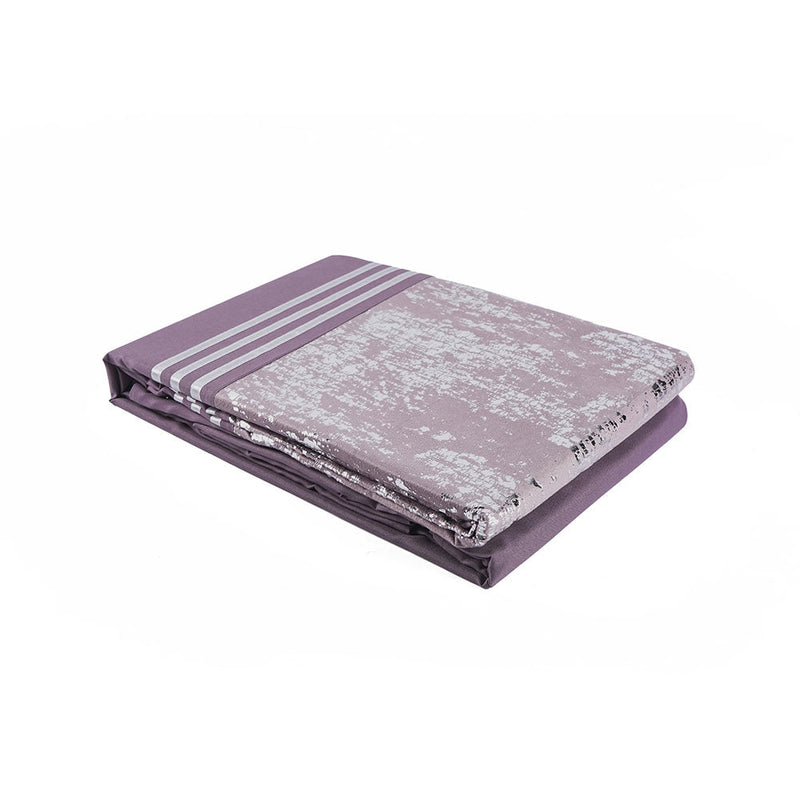 Foil Printing Velvet Mauve Duvet Set Double Size