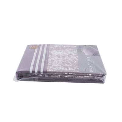 Foil Printing Velvet Mauve Duvet Set Double Size