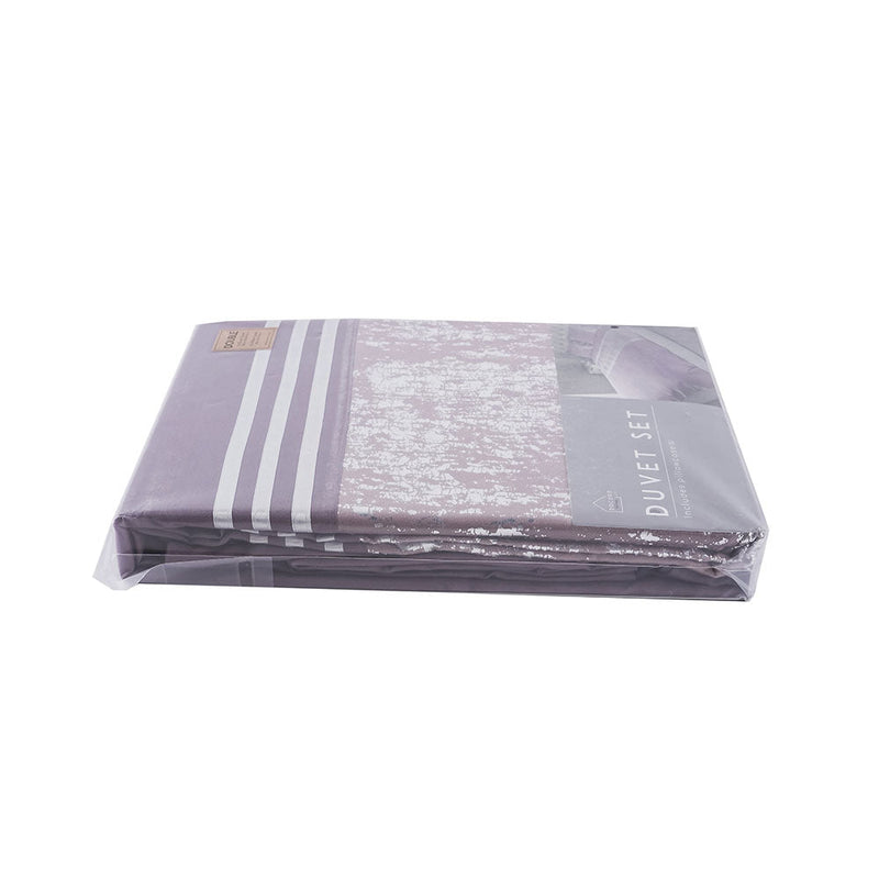 Foil Printing Velvet Mauve Duvet Set Double Size