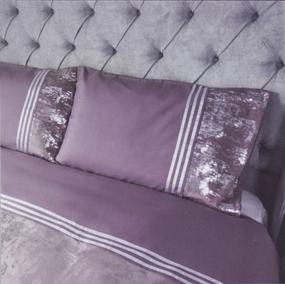 Foil Printing Velvet Mauve Duvet Set Double Size