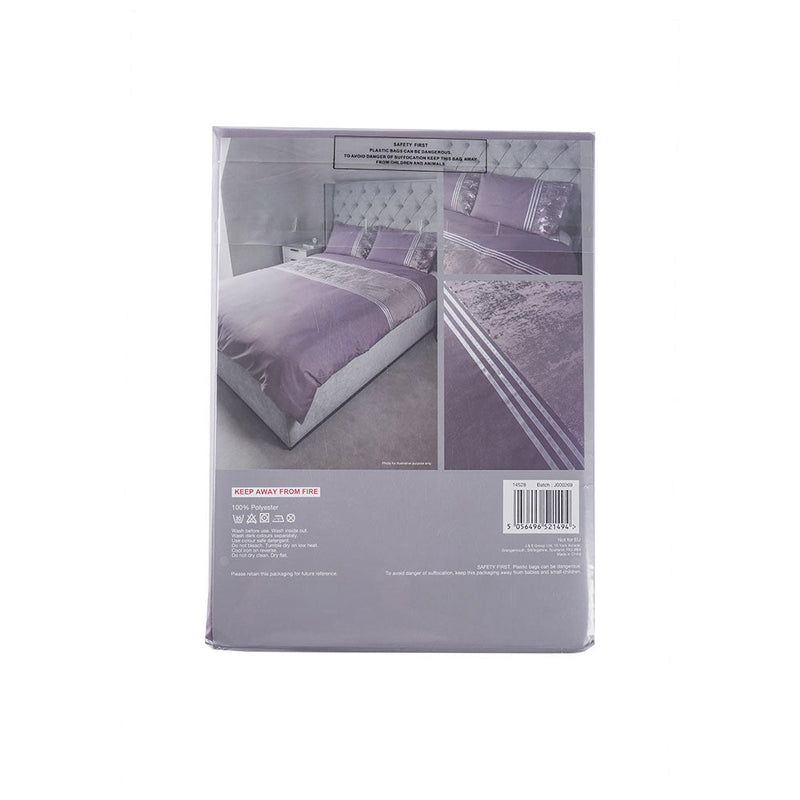 Foil Printing Velvet Mauve Duvet Set Double Size
