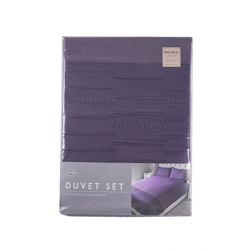 Luxury Jacquard Plum Duvet Set Double Size
