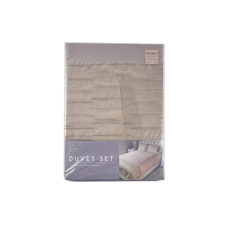 Natural Jacquard Linen Duvet Set Double Size