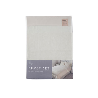 Natural Jacquard Cream Duvet Set Double Size