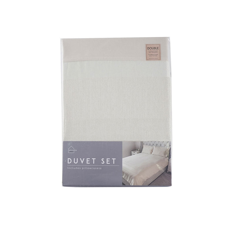 Natural Jacquard Cream Duvet Set Double Size