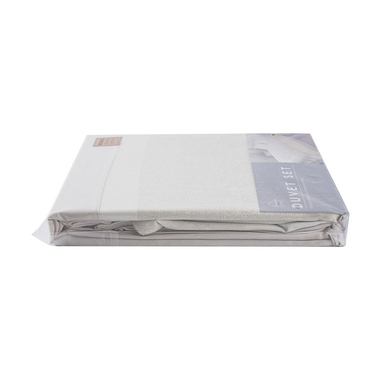 Natural Jacquard Cream Duvet Set Double Size