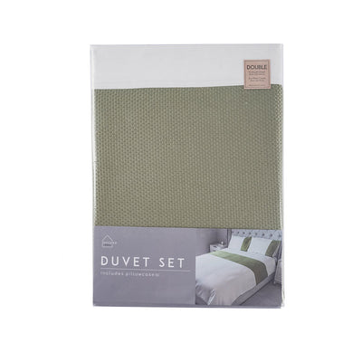 Natural Jacquard Lime Duvet Set Double Size