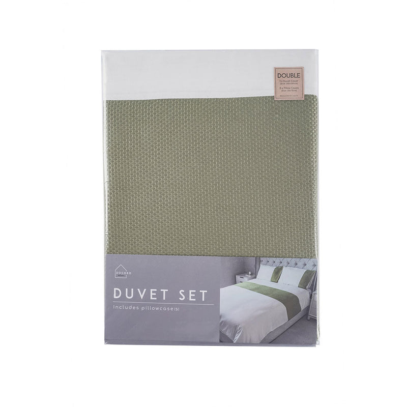 Natural Jacquard Lime Duvet Set Double Size