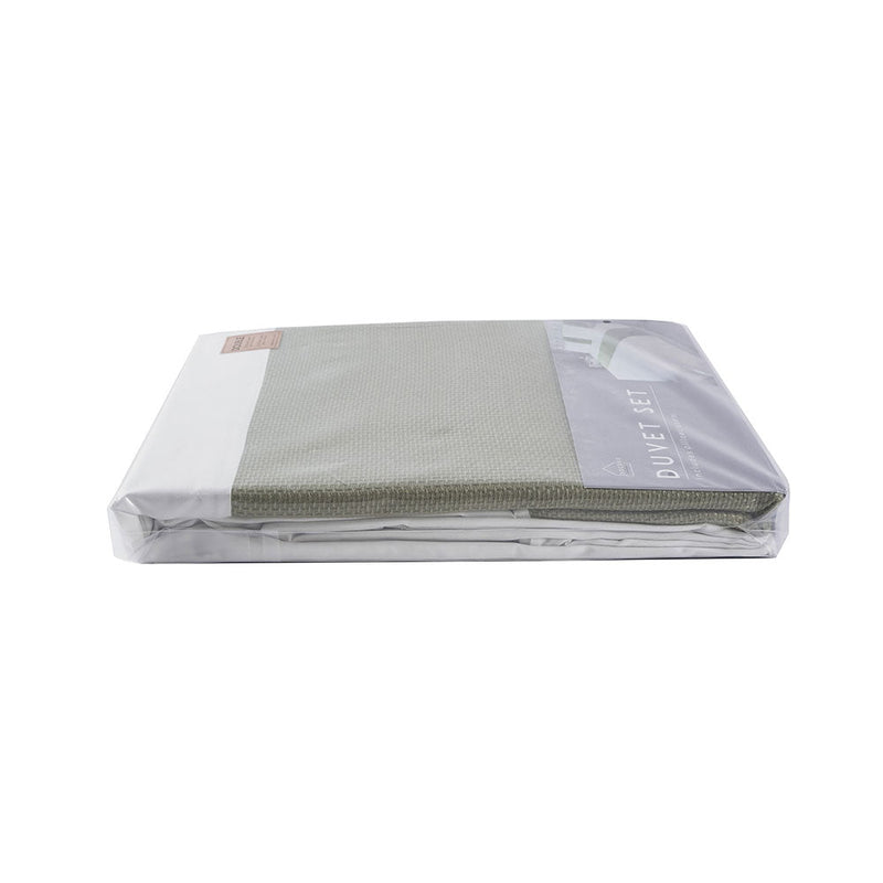 Natural Jacquard Lime Duvet Set Double Size