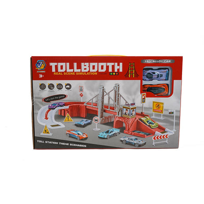 Tollbooth Real Scene Simulation Parking Garage Toys with 2 Cars
