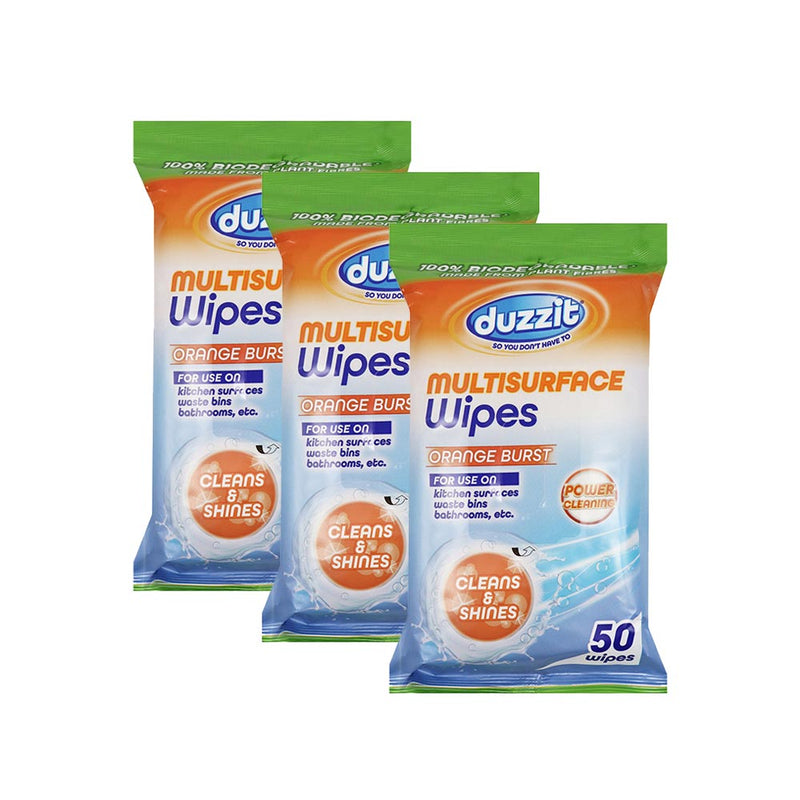 Duzzit Orange Burst Multisurface Wipes 50S