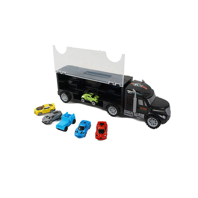 Car Transporter Storage Carrier Truck Toy with 6 Cars