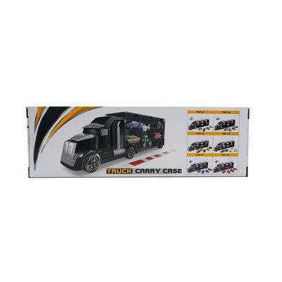 Car Transporter Truck Carry Toy with 5 Cars & 1 Helicopter