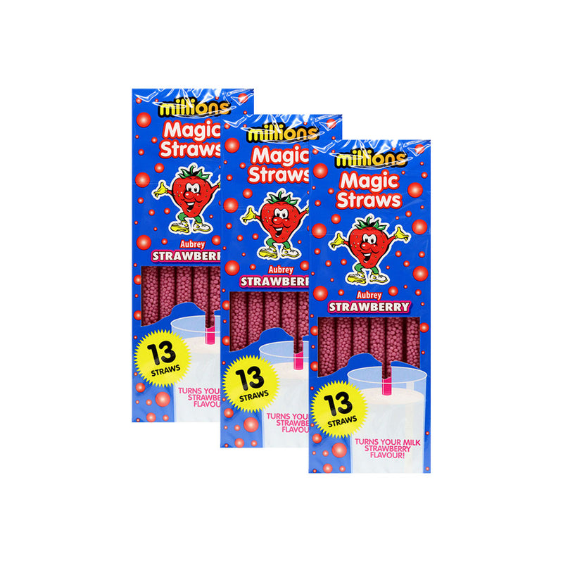 Millions Strawberry Magic Straws Milkshake 13S x 3Pack
