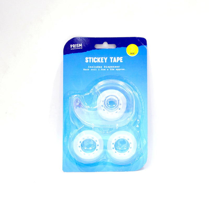 Stickey Tape With Dispenser 3PK