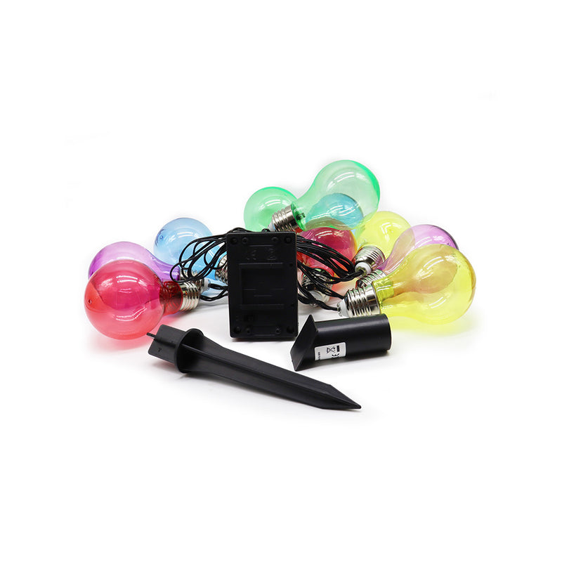 10 Solar LED Light Bulb String Lights