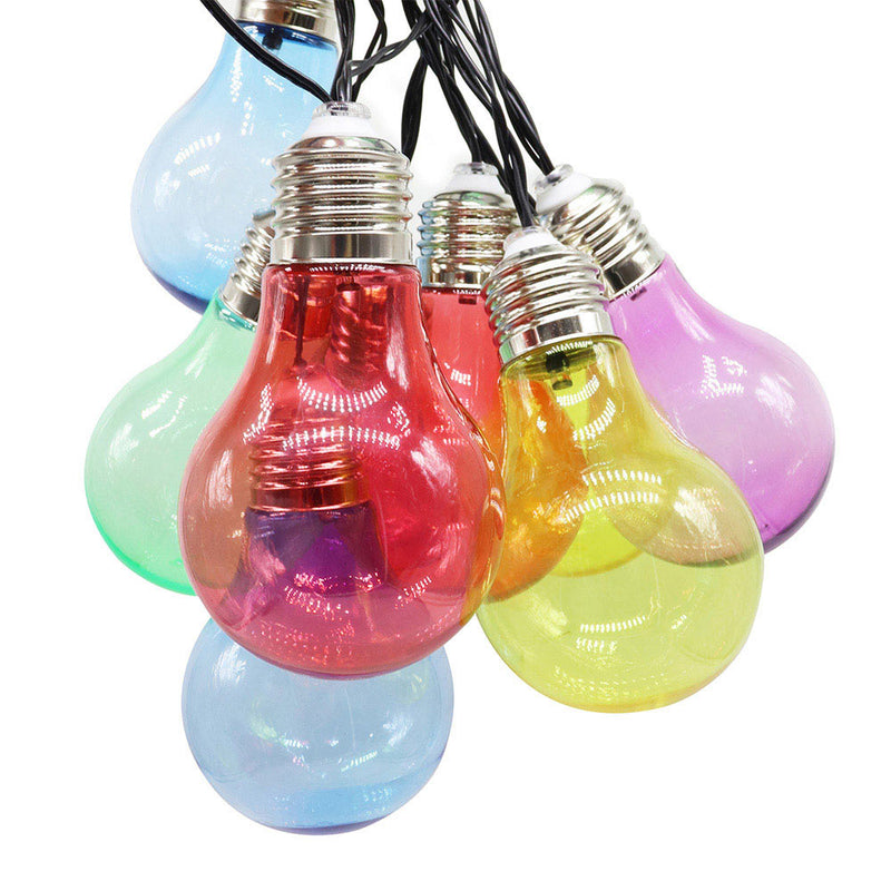 10 Solar LED Light Bulb String Lights