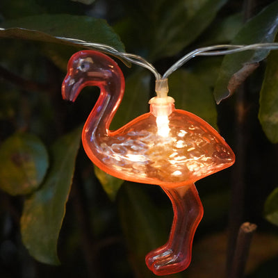 10 Solar LED Flamingo String Lights