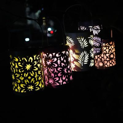 Solar Metal Cutout Lantern