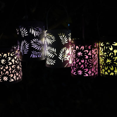 Solar Metal Cutout Lantern