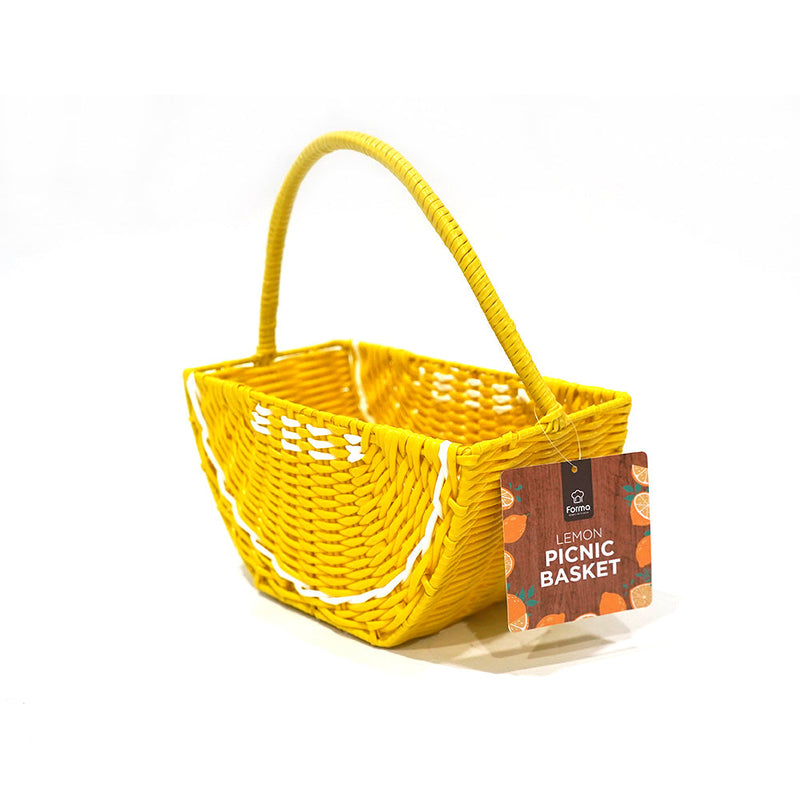 Lemon Rattan Woven Picnic Basket