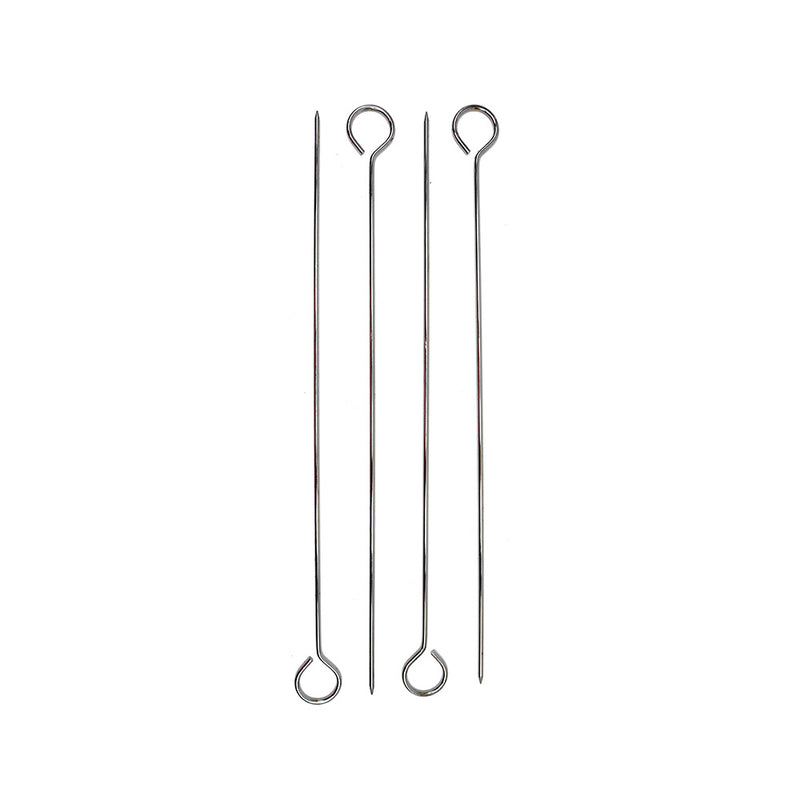 BBQ Chrome Plated Steel Skewers 12inch Pack of 4