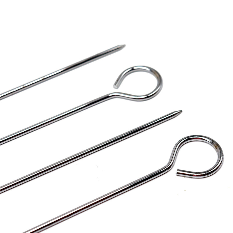 BBQ Chrome Plated Steel Skewers 12inch Pack of 4