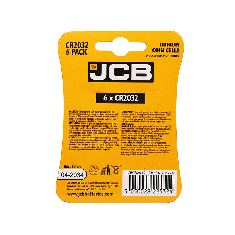 JCB Lithium Coin Cells Battery CR2032 3V 220 mAh