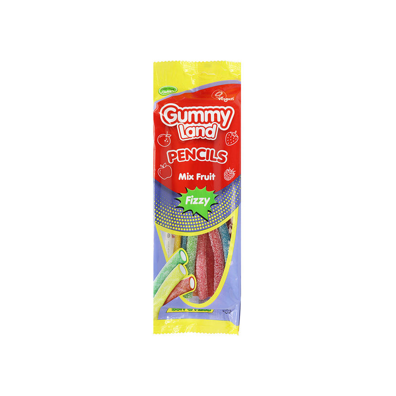 Gummy Land Pencils Mix Fruit Fizzy Sweets 150g x 3Pack