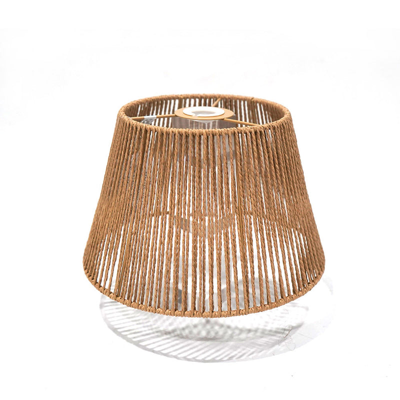 Woven lampshade on a white background