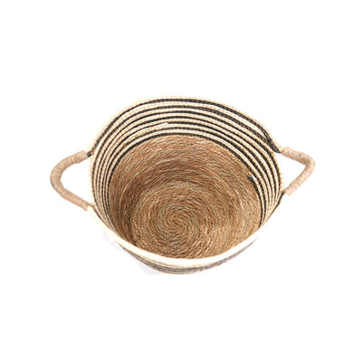 Stripe Top Basket With Handle 30cm x 25cm