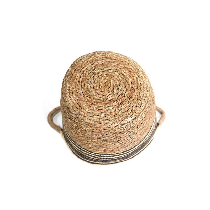 Stripe Top Basket With Handle 30cm x 25cm