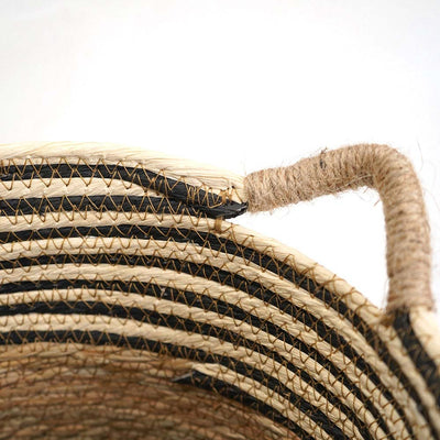 Stripe Top Basket With Handle 30cm x 25cm