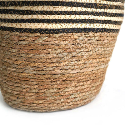 Stripe Top Basket With Handle 30cm x 25cm