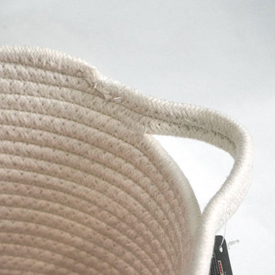 Cotton Stripe Basket With Handle 26cm x 28cm