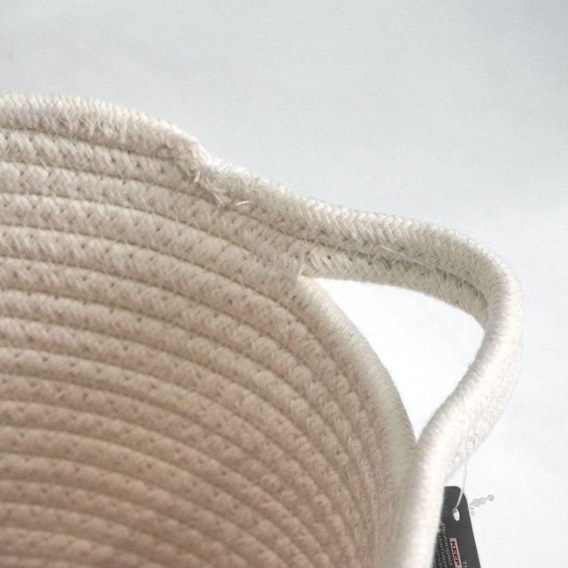 Cotton Stripe Basket With Handle 26cm x 28cm