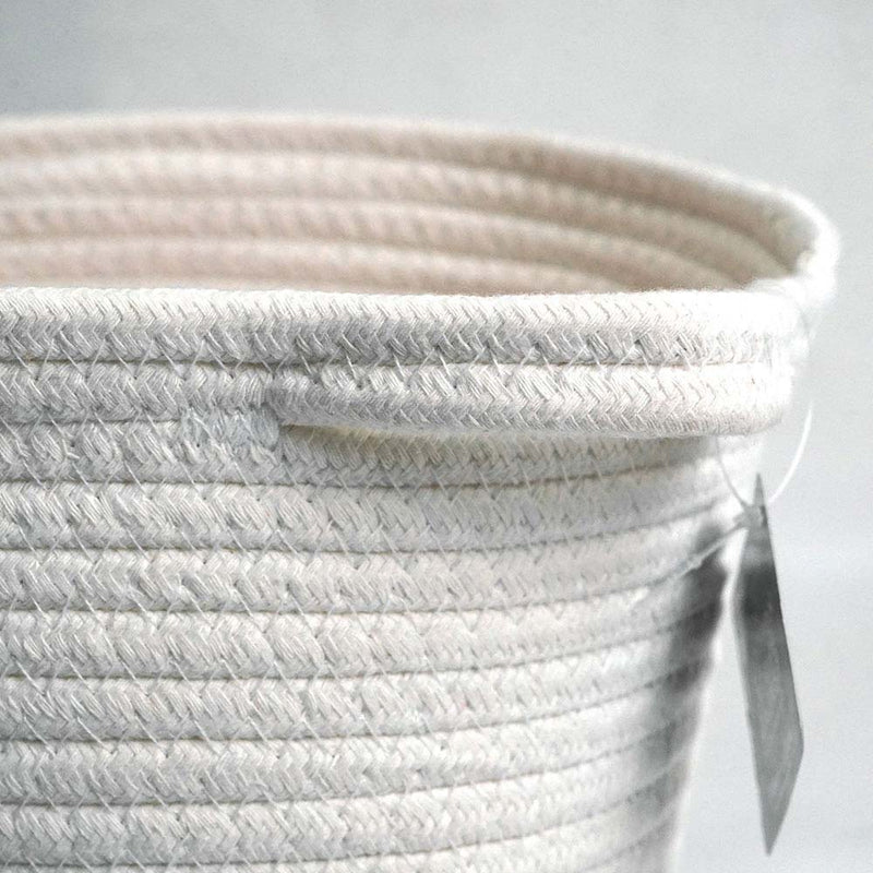 Cotton Stripe Basket With Handle 26cm x 28cm